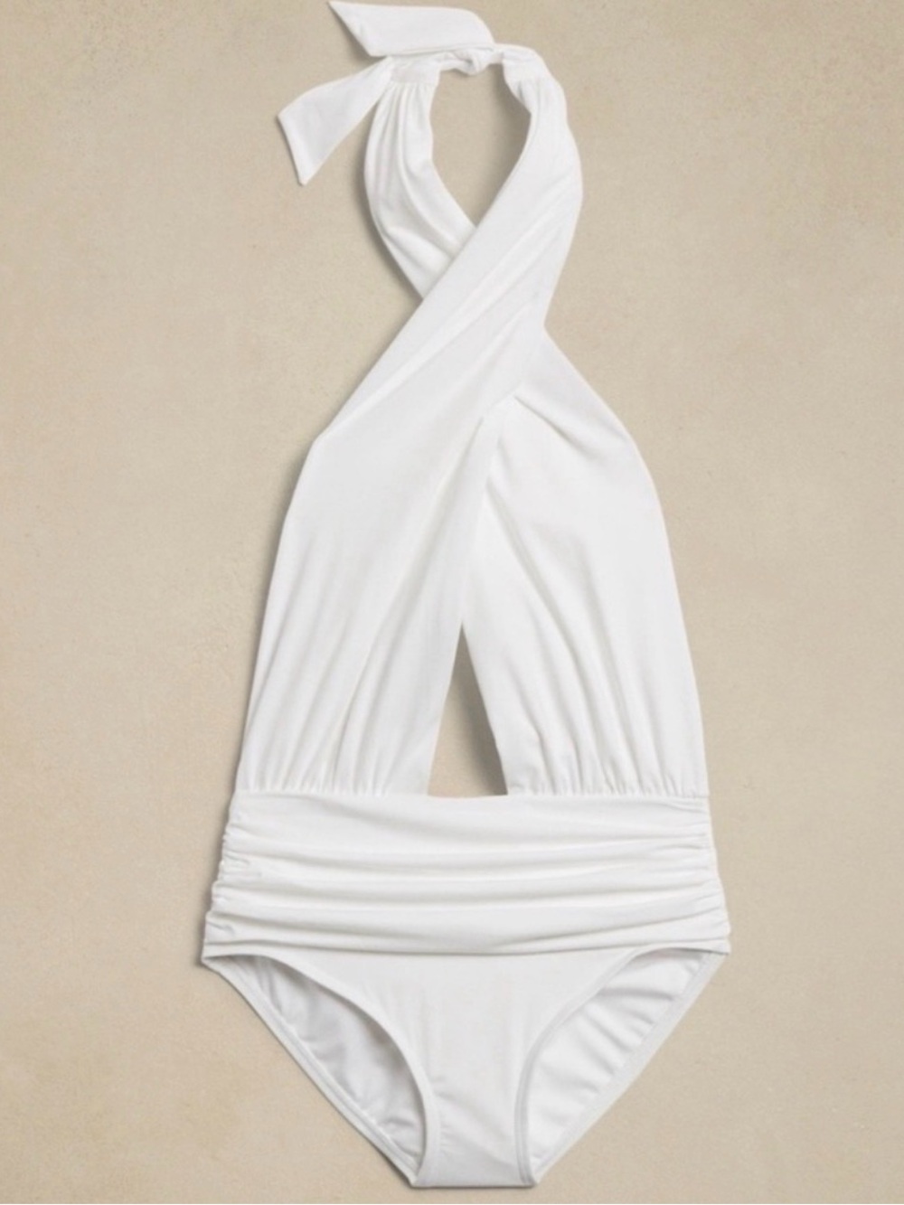 Banana Republic White Halter One-Piece Swimsuit